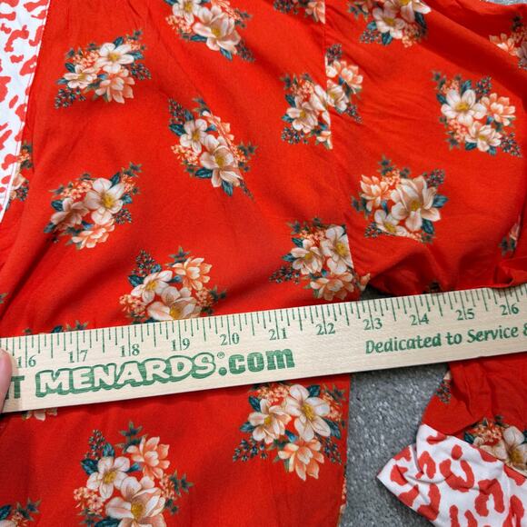 Farm Rio Anthropologie Kimono Open Front Coral Floral Animal Print One Size Fall - Picture 12 of 13